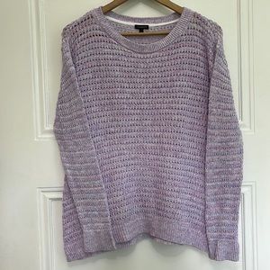 Talbots Open Weave Purple Lilac Long Sleeve Sweater L